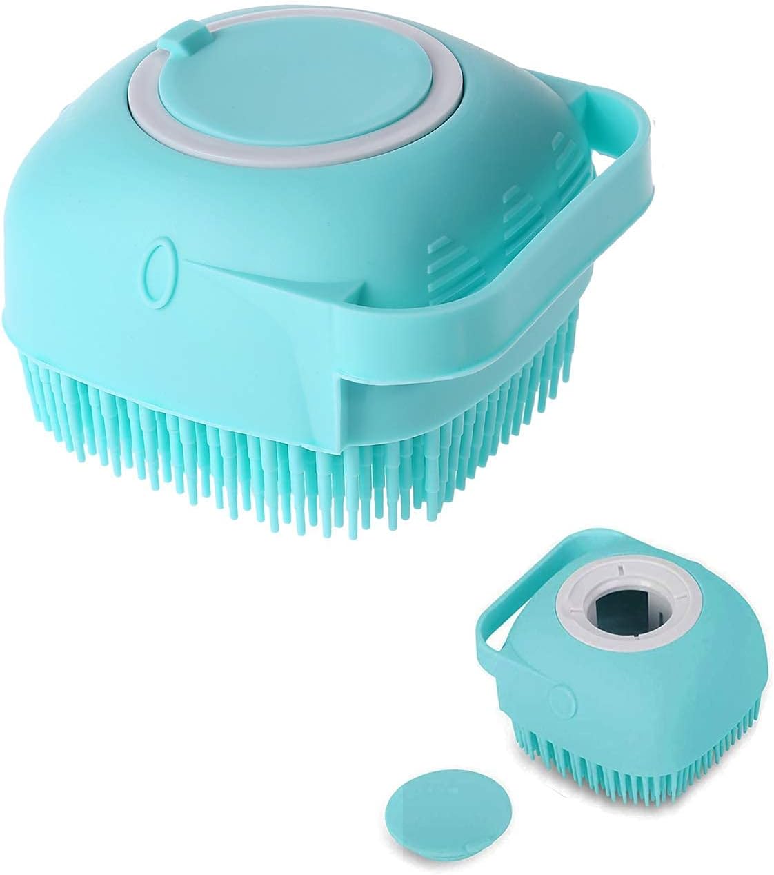 Kyrotech Silikon Banyo ve Duş Fırçası, Dahili Sabun & Şampuan Hazneli, Yumuşak Masaj Etkili, Ergonomik Kaymaz Tasarım, Çocuk, Yetişkin ve Evcil Hayvan Temizliği için Hijyenik Duş Fırçası