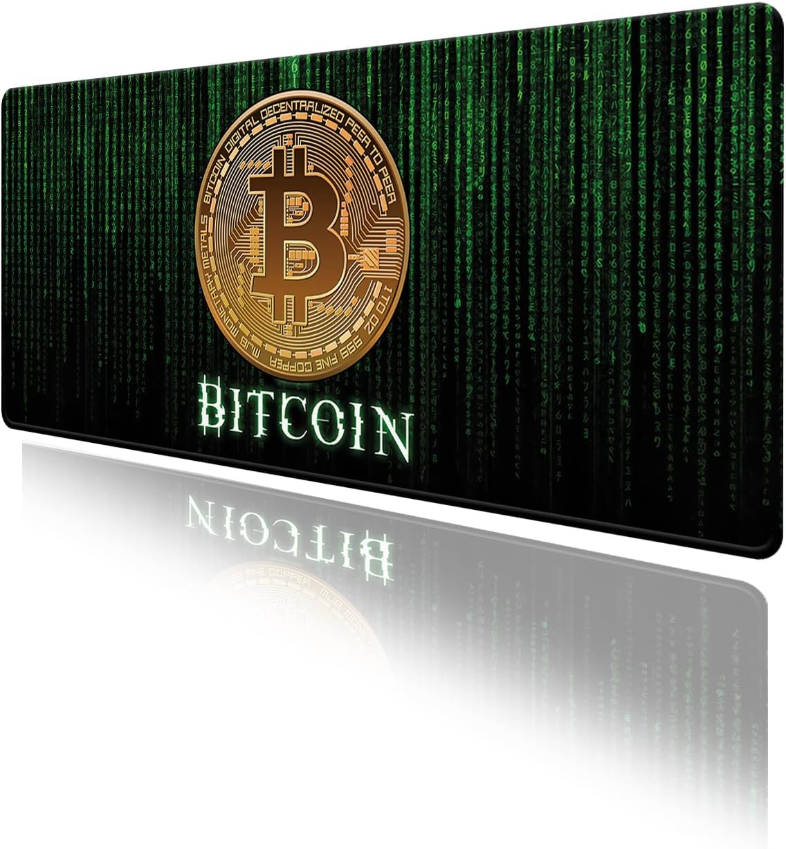 Matrix Bitcoin Oyun Gaming Klavye Mouse Pad Masa Matı 70x30cm Kaymaz Kauçuk Taban Dikişli Kenar
