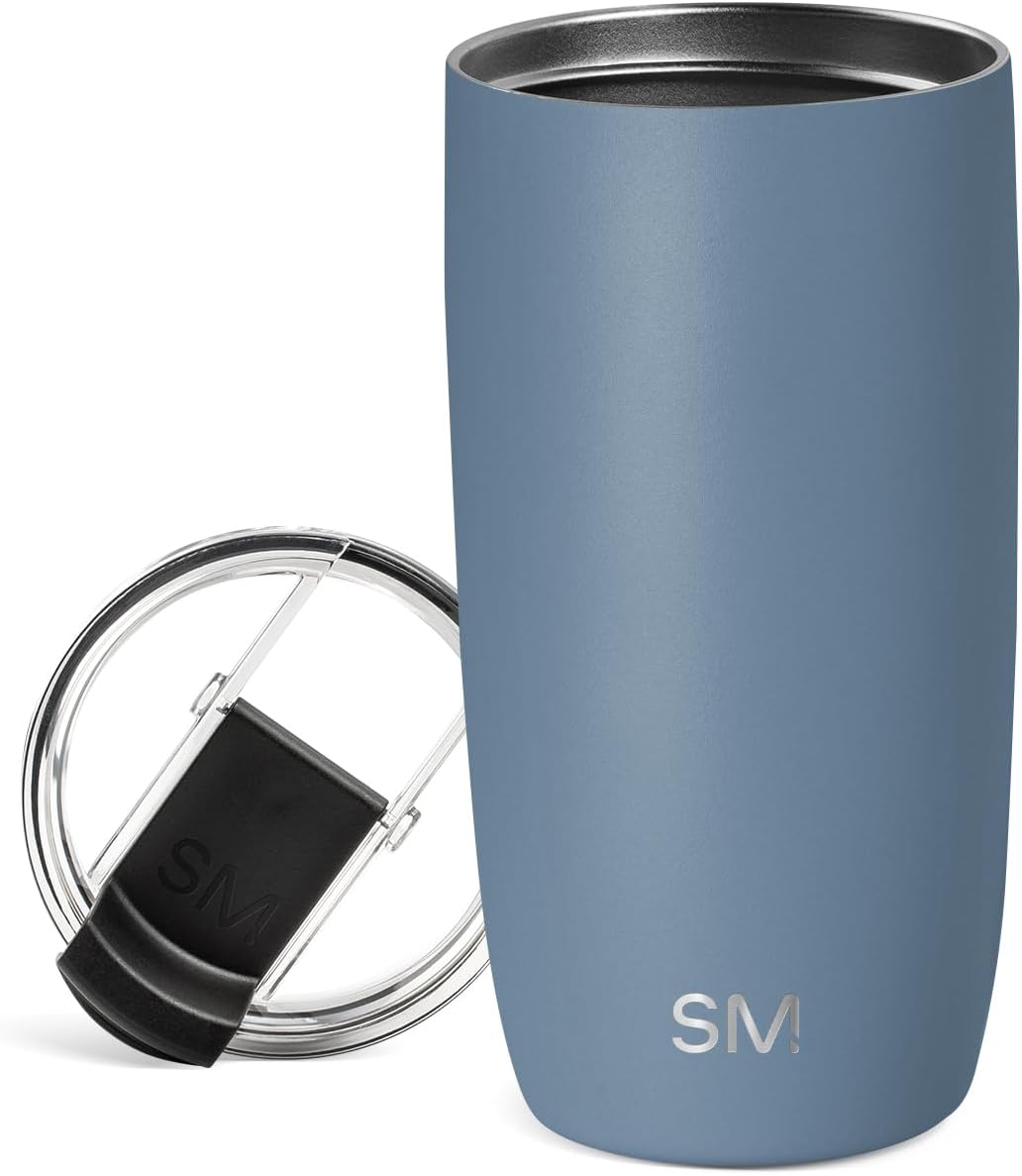 Kapaklı Seyahat Kahve Kupası Bardak | Yeniden Kullanılabilir Yalıtımlı Paslanmaz Çelik Soğuk Demleme Buzlu Kahve Fincanı Termos | Kadın Erkek Ona Hediyeler | Voyager Koleksiyonu | 16 oz