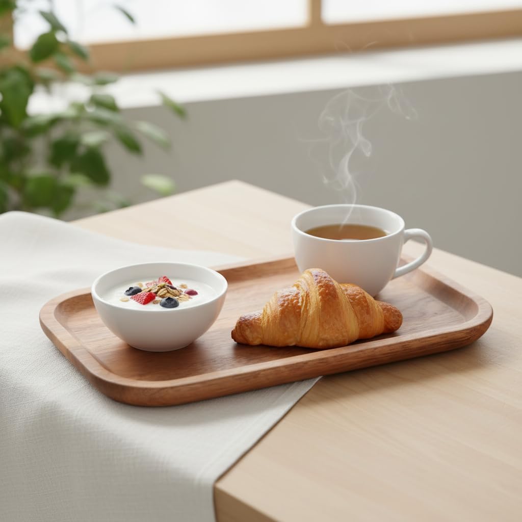 Doğal Akasya Ağacından Sunum Tabağı, Akasya Meze Tabağı, Peynir Sunum Tabağı, Salata Tabağı (25cm*14cm*1.5cm)