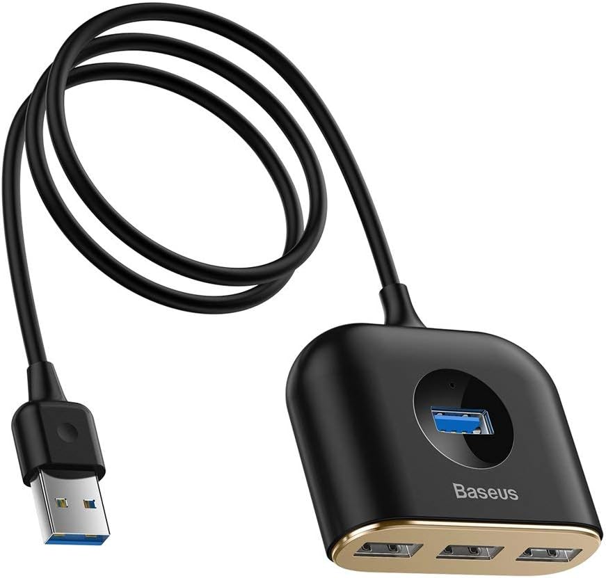 Square round 4in1 USB HUB Adaptör (USB3.0 TO USB3.0*1+USB2.0*3) 1m, Siyah