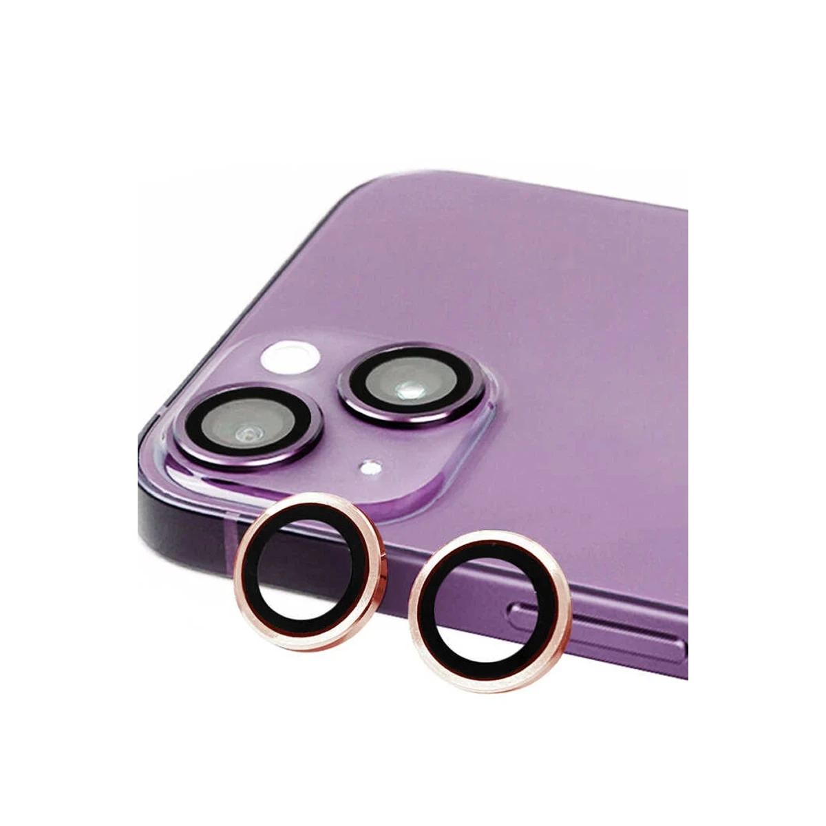 Apple iPhone 15 Raze Metal Kamera Lens - Pembe