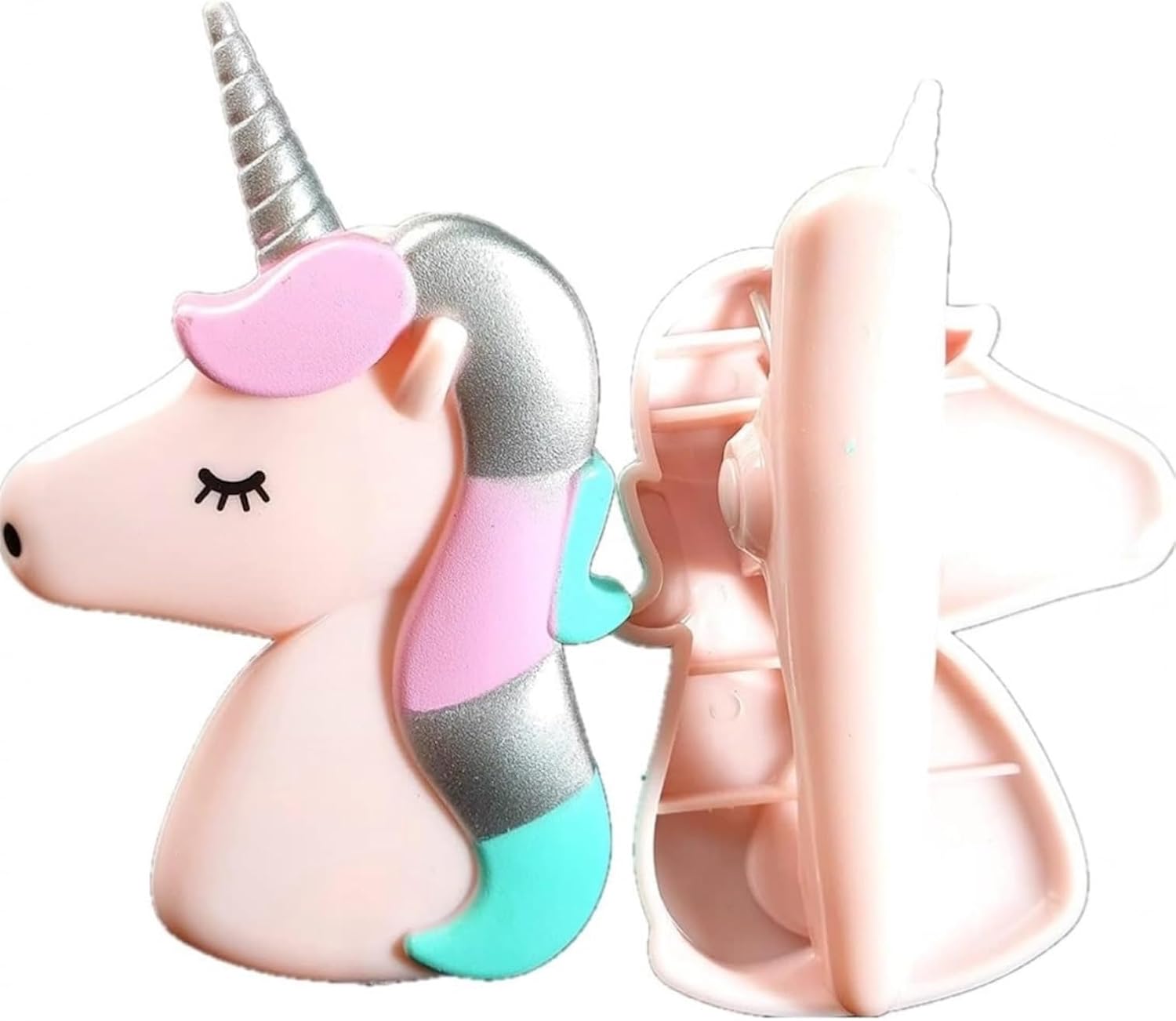 2Adet Unicorn Tasarımlı Şezlong ve Plaj Havlusu Klipsi, Pembe Unicorn Figürlü Havlu Mandalı Plaj Aksesuarı