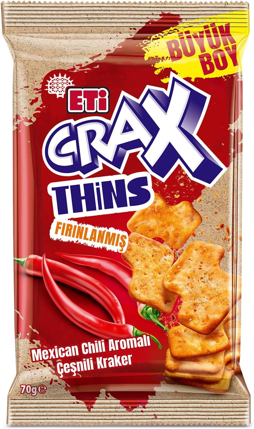 Crax Thins Mexican Chili Aromalı Çeşnili Kraker 70 g