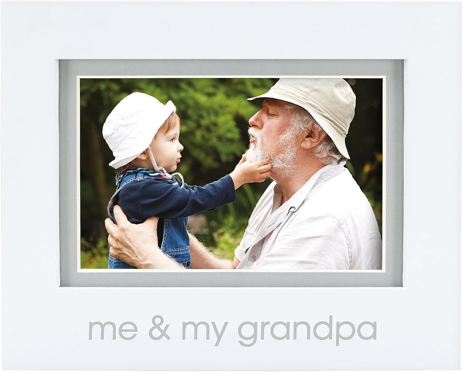 Me and My Grandpa Sentiment Bebek Resim Çerçevesi, Bebek Hatırası Fotoğraf Çerçevesi, Cinsiyetsiz Bebek Kreş Dekoru, Büyükanne ve Büyükbaba Hediyesi, Beyaz