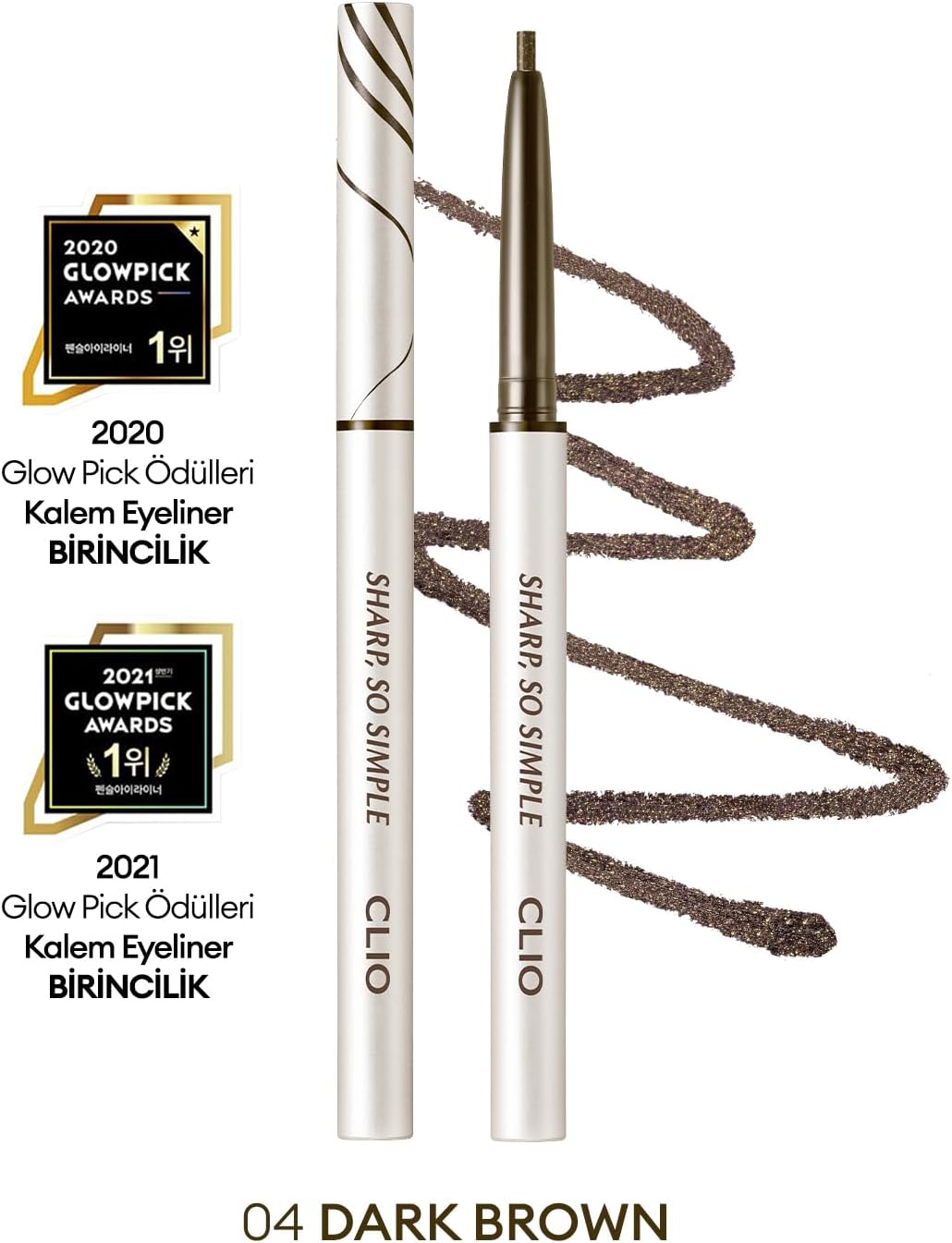 Suya Dayanıklı, İnce Uçlu Göz Kalemi Sharp So Simple Waterproof Pencil Liner (004 Dark Brown)