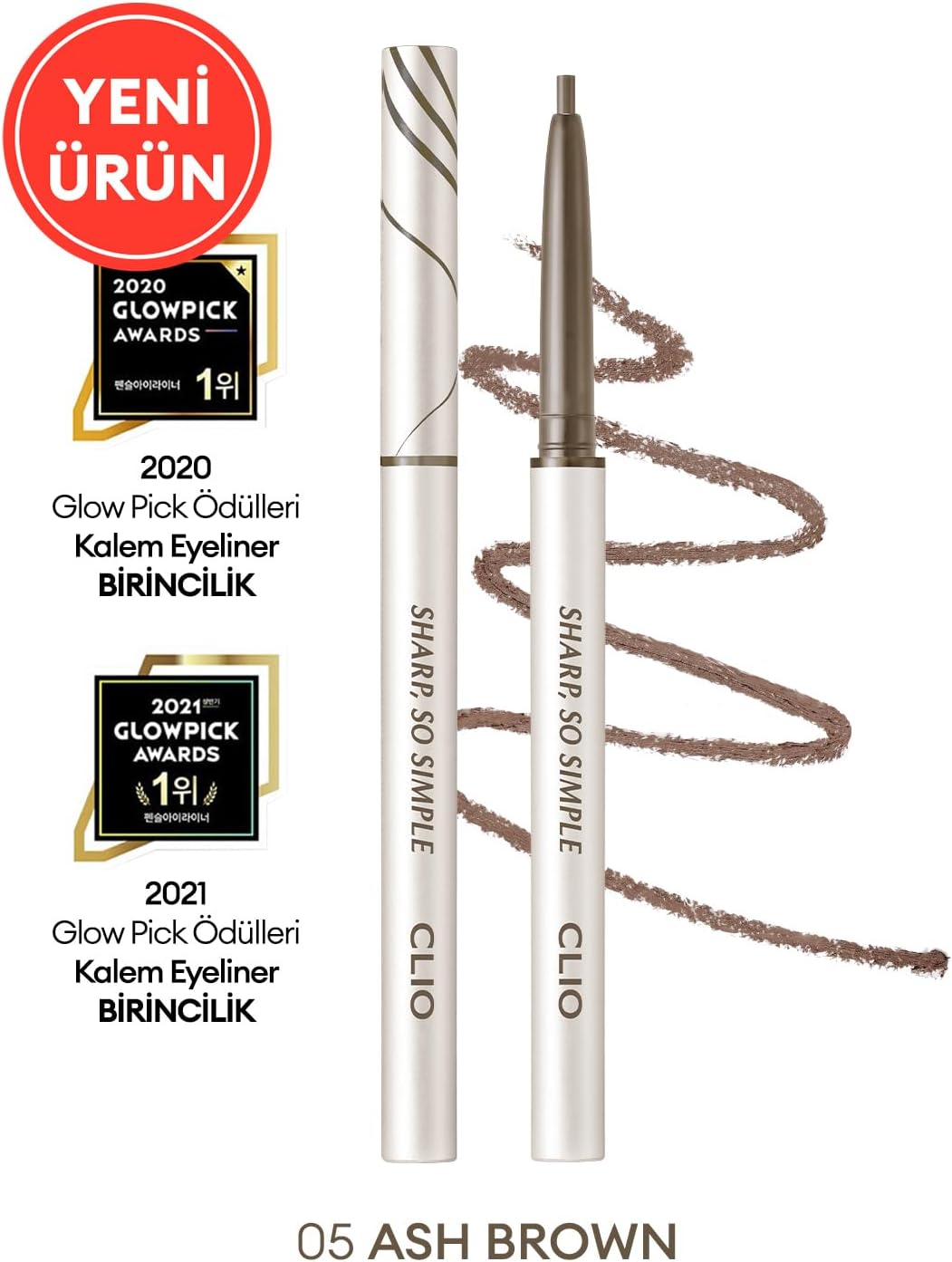 Suya Dayanıklı, İnce Uçlu Göz Kalemi Sharp So Simple Waterproof Pencil Liner (005 Ash Brown)