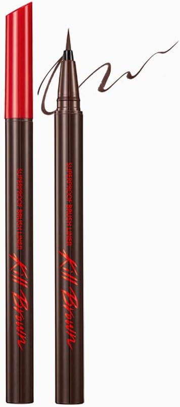 İnce, Mikrofiber Fırça Uçlu Kalem Eyeliner Superproof Brush Liner Kill Brown (02 BROWN)