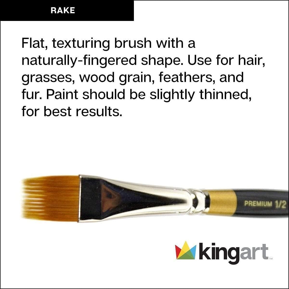 Original Gold Paint Brush-Flat Rake, Size: 3/4