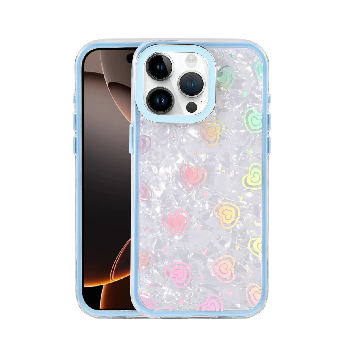Apple iPhone 15 Pro Max Lumi Desenli Kapak - Mavi