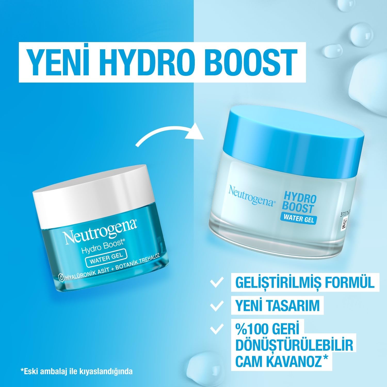 Hydro Boost Water Jel Nemlendirici Normal Ciltler için 50 ml— Hyalüronik asit içeren, tüm cilt tipleri için nemlendirici krem — Taze ve ışıltılı bir görünüm için nemlendirici jel