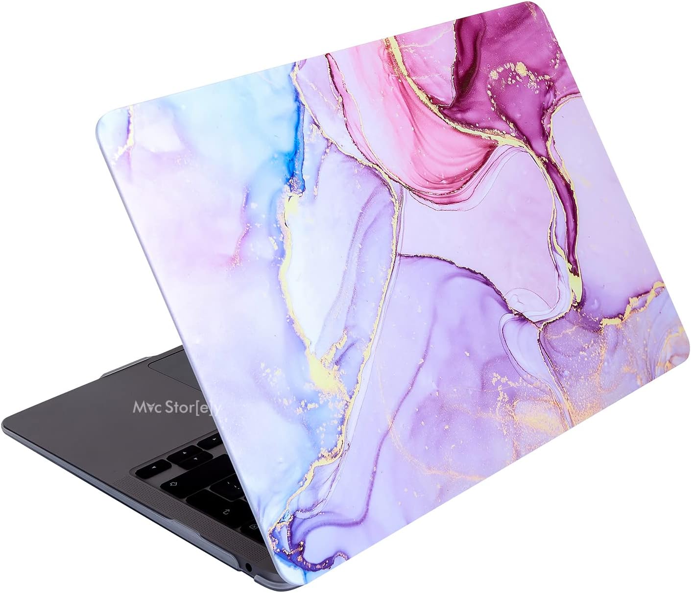 MacBook Air 13.3 İnç Kılıf A1932 A2179 A2337 M1 Uyumlu Hard Case Sert Koruyucu Kapak Premium Desenli İnce Hafif Laptop Kılıfı - Lavanta Düşü