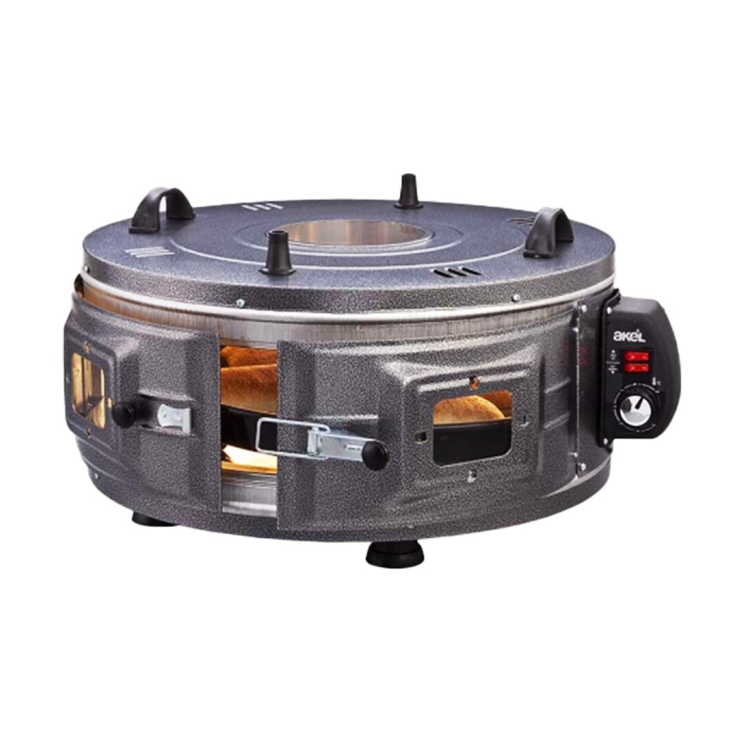 GROSS YUVARLAK DAVUL FIRIN STANDART AYARLANABİLİR TERMOSTAT = 50°C-320°C 1300W - 53CM ALÜMİNYUM TEPSİ ÖN - ÜST GÖZETLEME CAMI