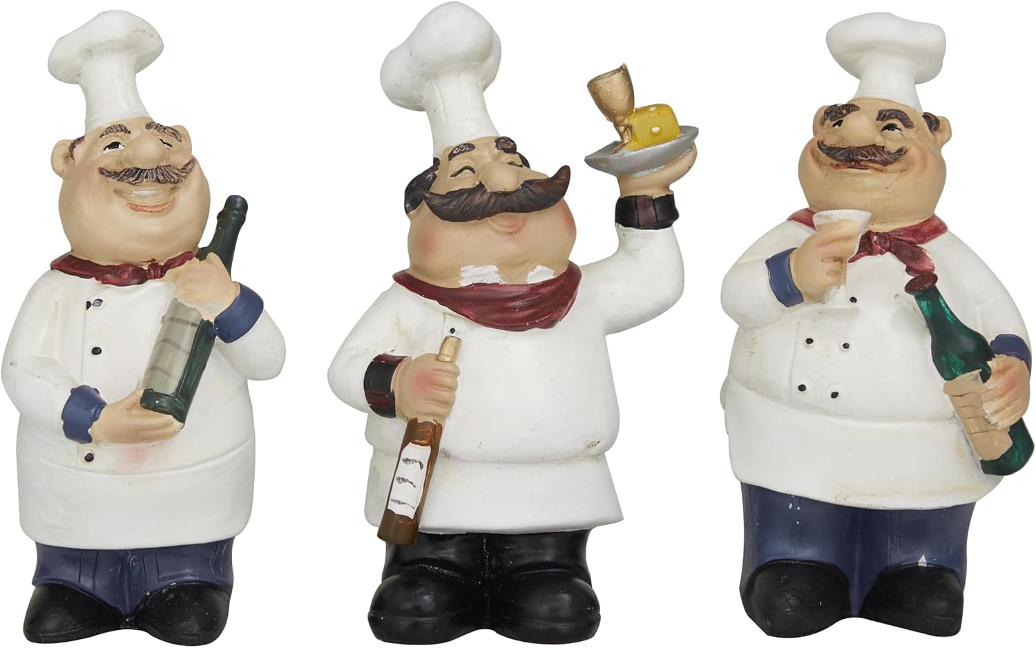 Polystone Şef Heykeli (3Chef Seti) 5", 4", 6" H, Beyaz