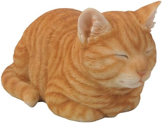 hediye LTD heykel, uyuyan tekir kedi, turuncu