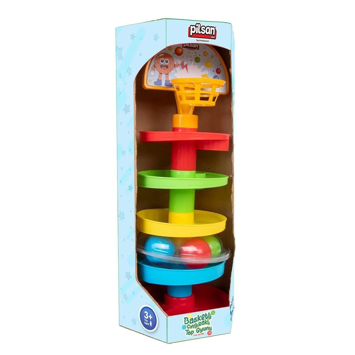 03 653 Basketli Çıngıraklı Top Oyunu -Pilsan Oyuncak