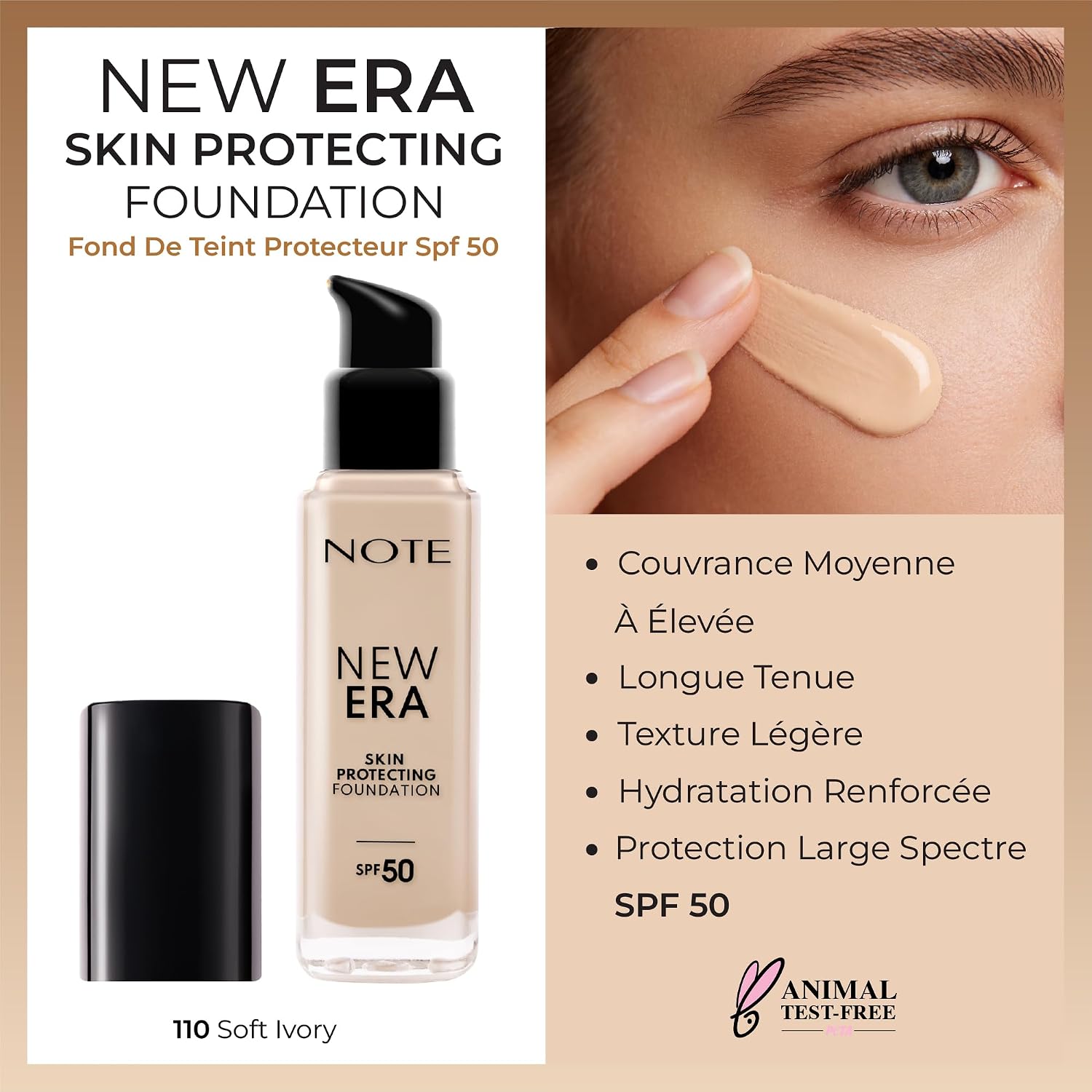 Cosmetics New Era Skin Protecting 110 Soft Ivory Nemlendirici Etkili SPF 50 Hyaluronik Asitli Fondöten