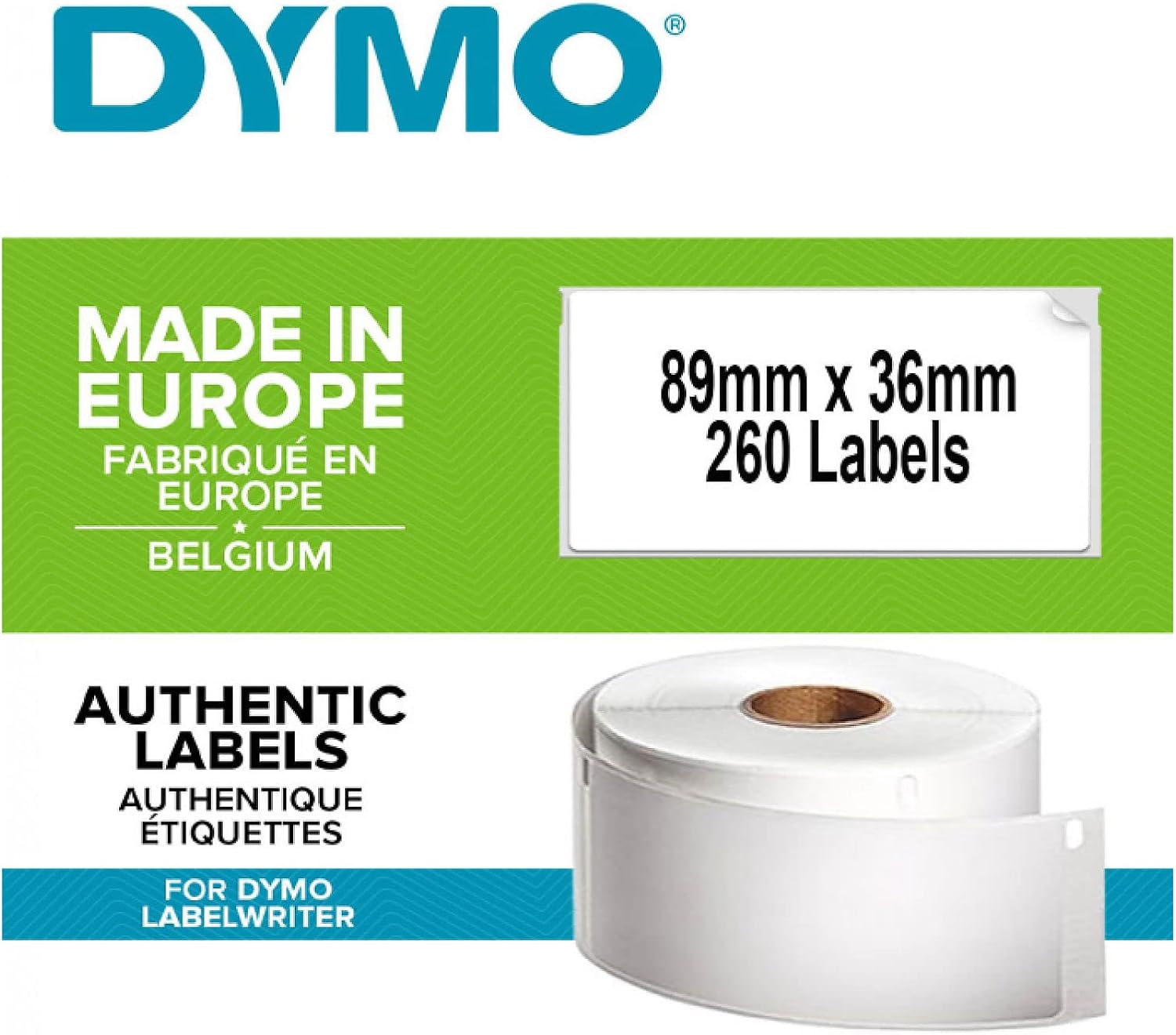 Orijinal LabelWriter adres etiketleri (büyük) | 36 mm x 89 mm | 260 etiketli rulo | kendinden yapışkanlı | LabelWriter etiket yazıcısı ve etiket cihazı için
