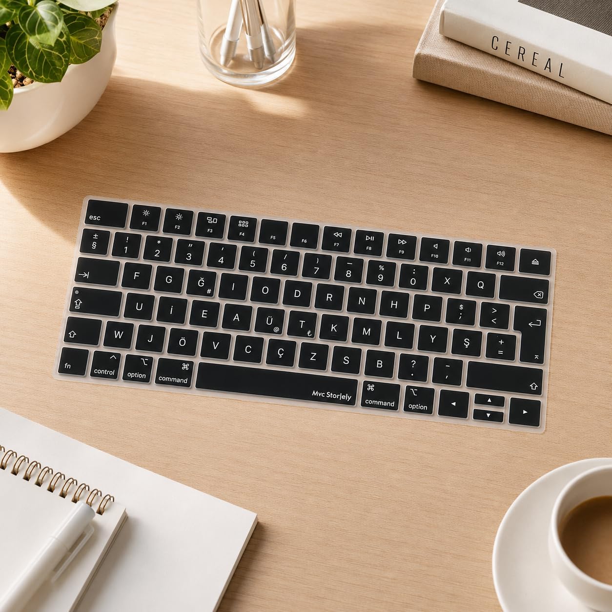 Apple Magic Keyboard 2 A1644 Uyumlu Klavye Koruyucu Türkçe F Dizilim Daktilo Tipi Silikon Kaplama UK ISO Ters L Enter Ultra İnce Kaymaz Toz ve Sıvı Koruma Keyboard Cover Siyah