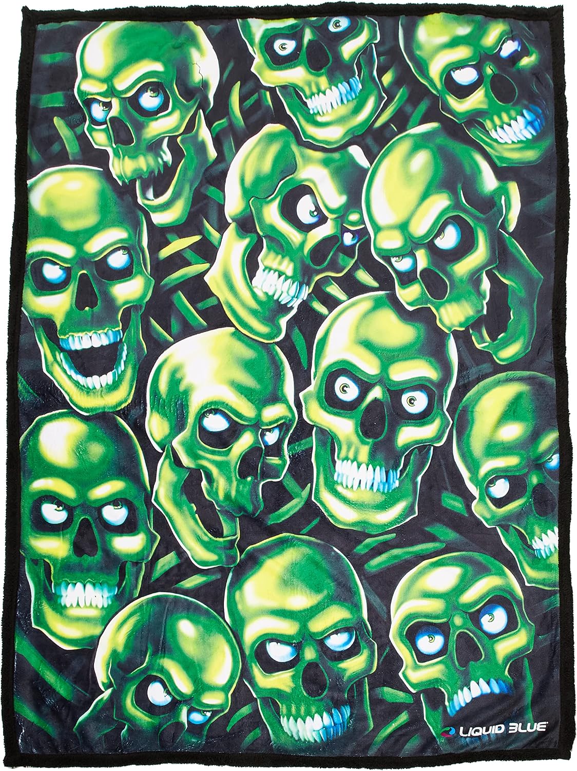 Erkek Fantastik Kafatası Tüy Klasik Mercan Polar Battaniye, Çoklu, 127 cm X 152 cm, Çoklu, 50" X 60"