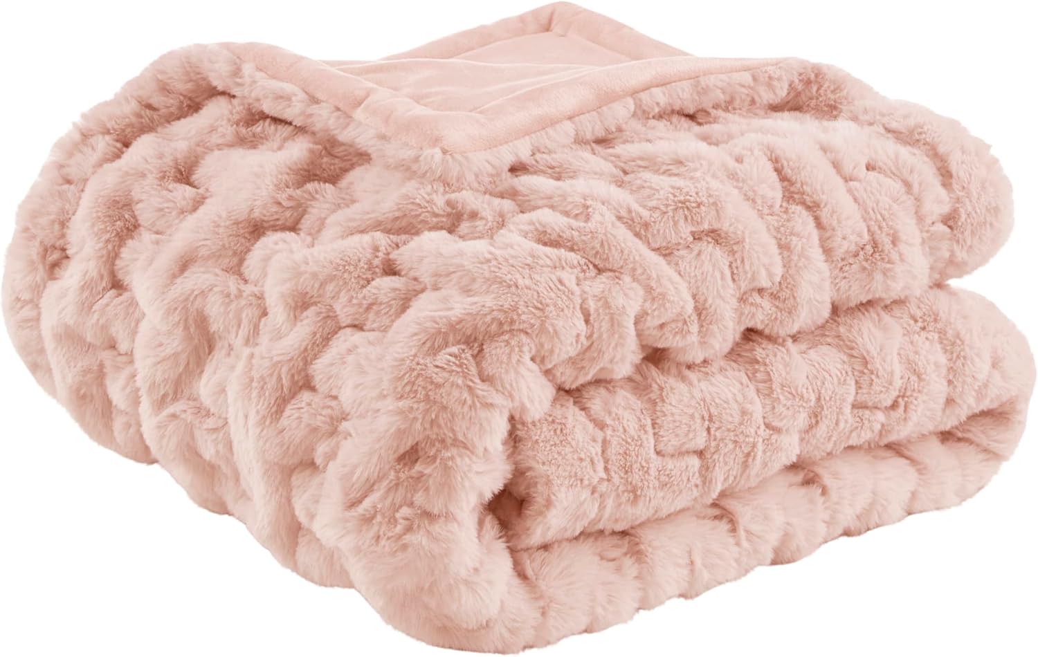 Suni kürk örtü kokusu, polyester, Blush, 50x60"