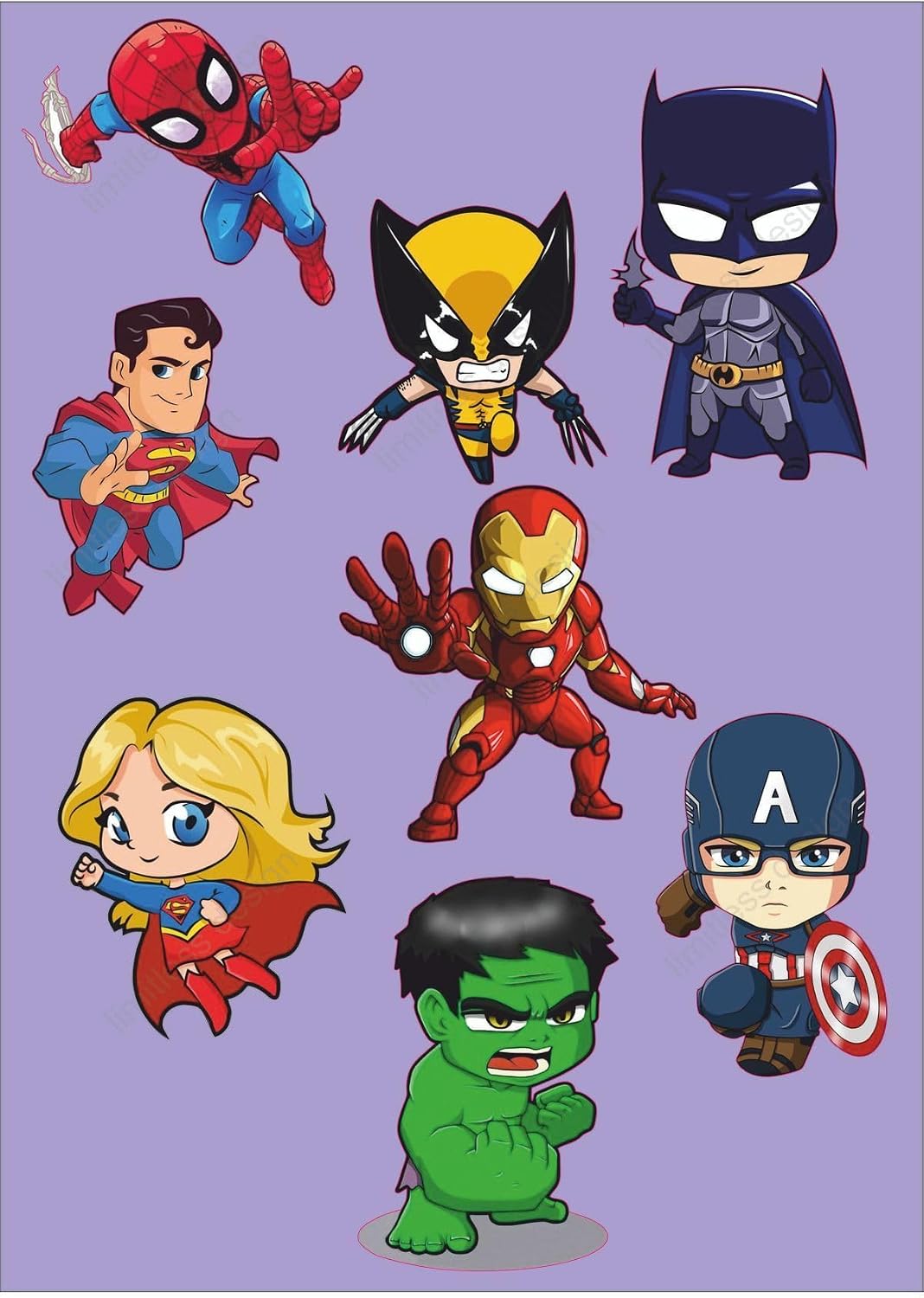 Süperkahraman Marvel Dc Spiderman Batman Ironman Sticker Seti