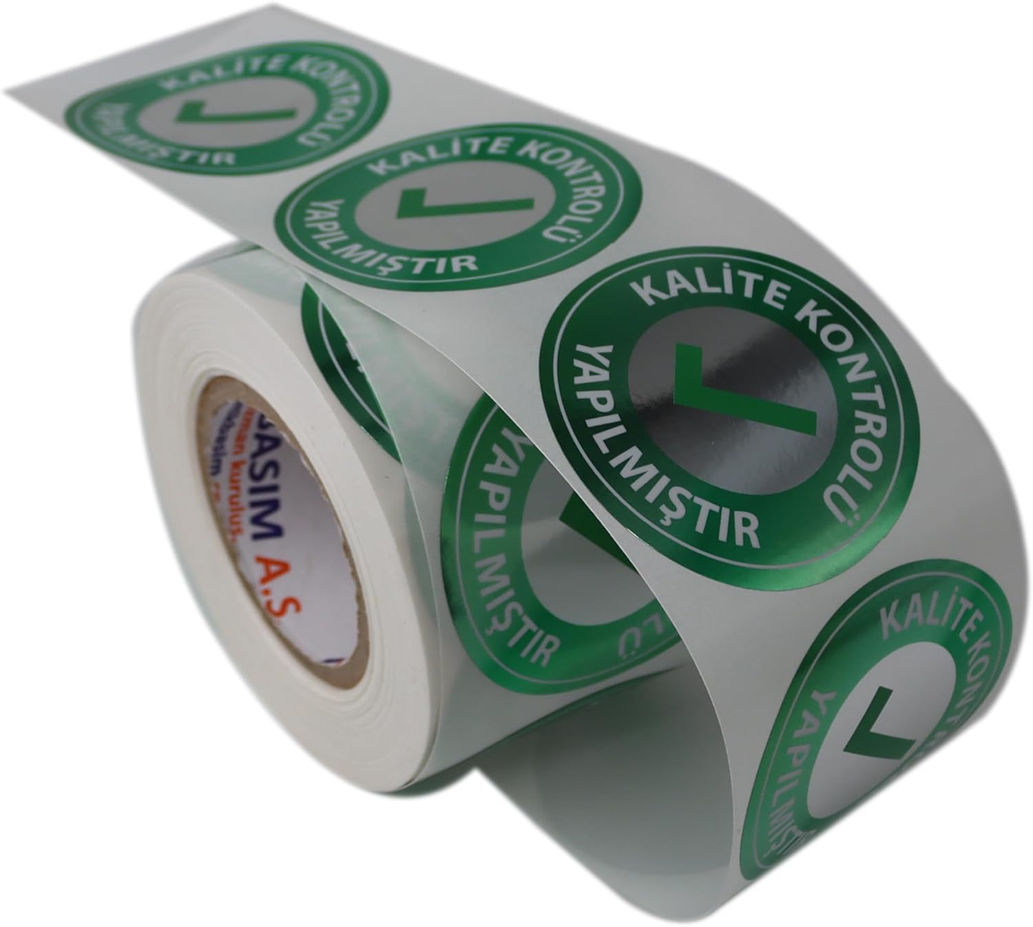 Kalite Kontrolü Yapılmıştır Etiketi PP Metalize 5cm Çapında 500 Adet Ürünlerinizin Kontrol Edildiğini Belirtin. (Sayıldı Etiketi Yerine Kullanılabilir)