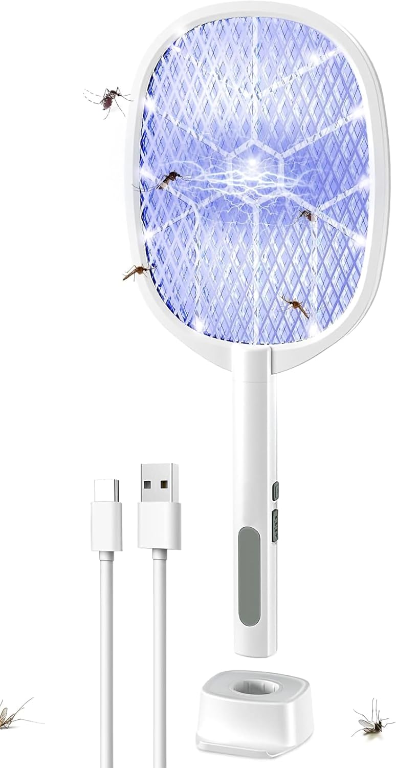 USB Şarjlı UV Işıklı Elektrikli Sivrisinek Öldürücü Raket Sinek Öldürücü Arı Sivri Sineksavar 806L