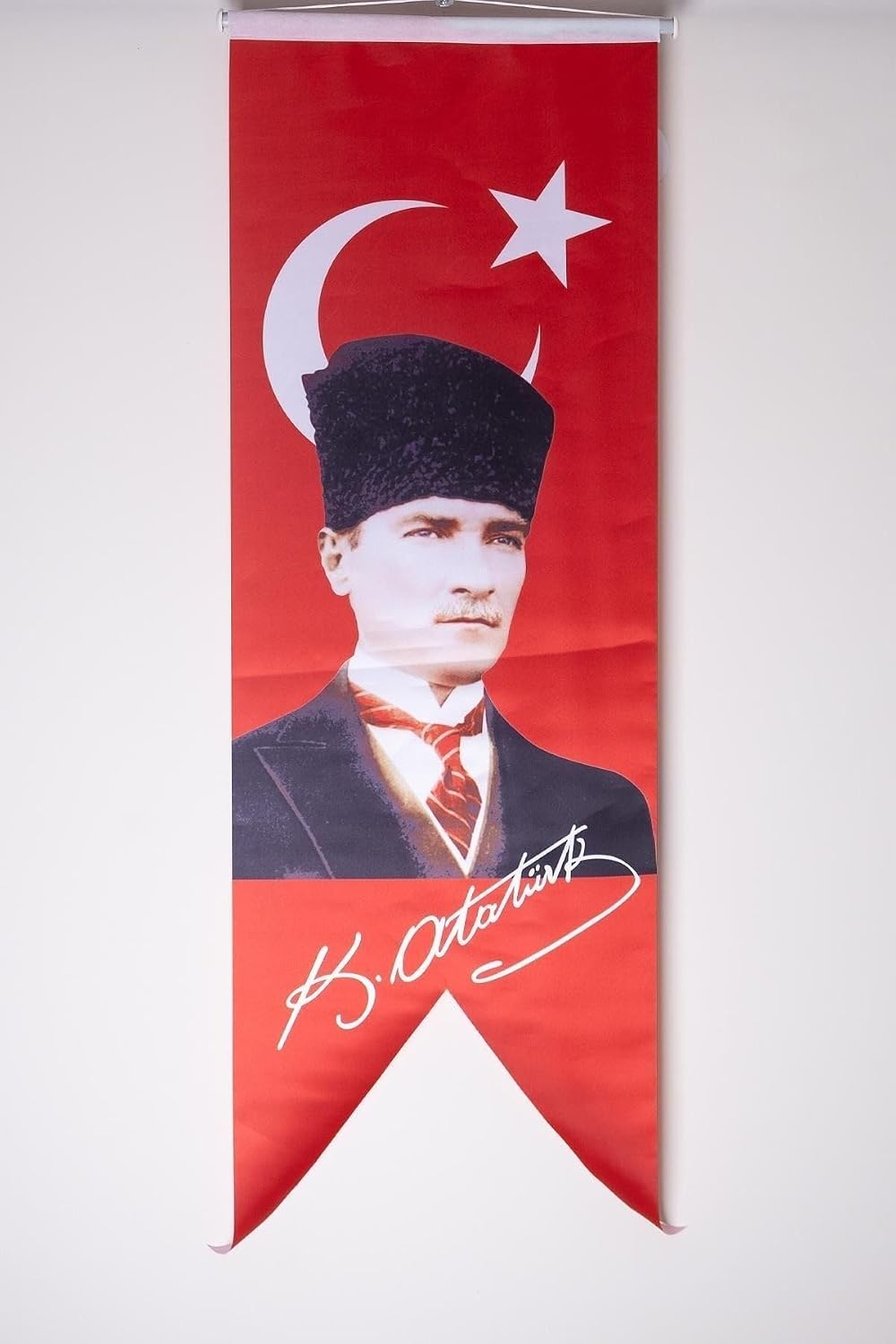 ZC Bayrak 50x150 Saten Kırlanğıç Atatürk Bayrağı Flama