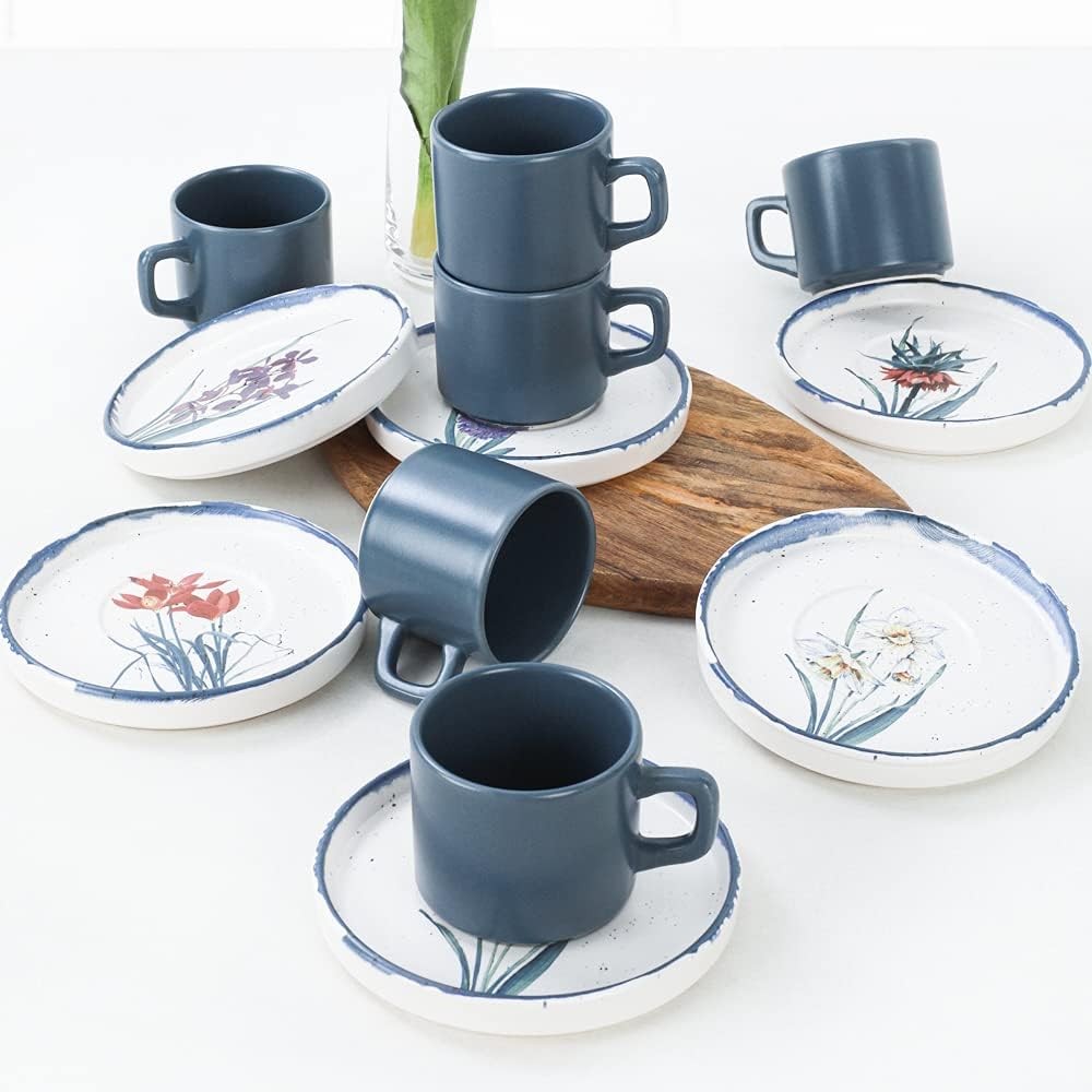 Anatolian Flowers Stackable Çay Takımı 12 Parça 6 Kişilik - 256/261