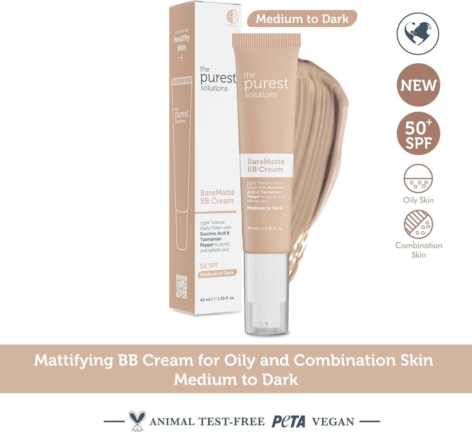 BB Cream Bare Matte 40 ml Medium to Dark