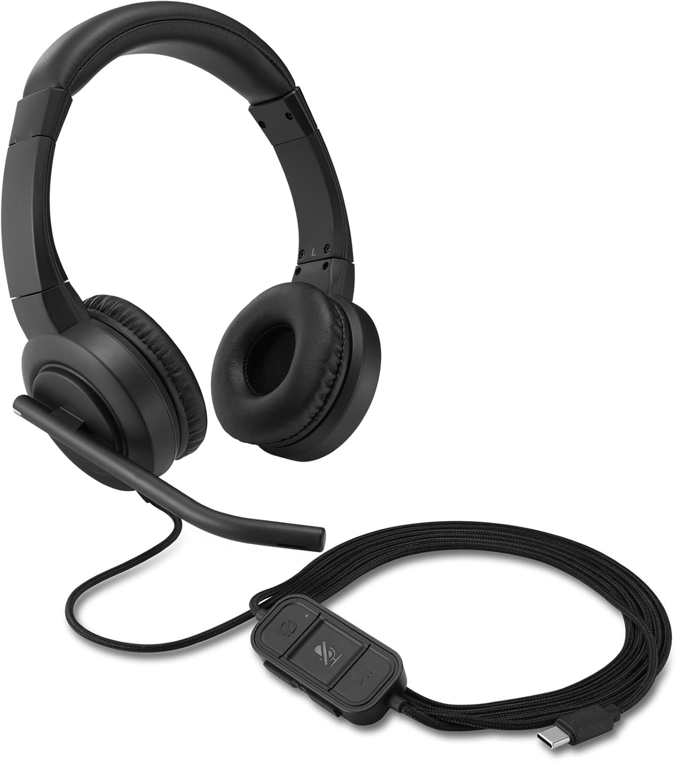 H1000 USB-C Kulak Üstü Kulaklık, Ultra Rahat HD Ses Kulaklığı, Mikrofon ve Kablolu Profesyonel Kulaklık, Gürültü Azaltmalı, LED'ler ve 40 mm Sürücüler, Tak ve Çalıştır (K83450WW)