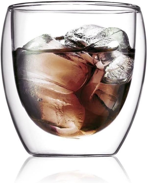 Yeni Tasarım Su Bardağı Çift Cidarlı 200 ml Şeffaf Cam Bardak 1 Adet - 2771