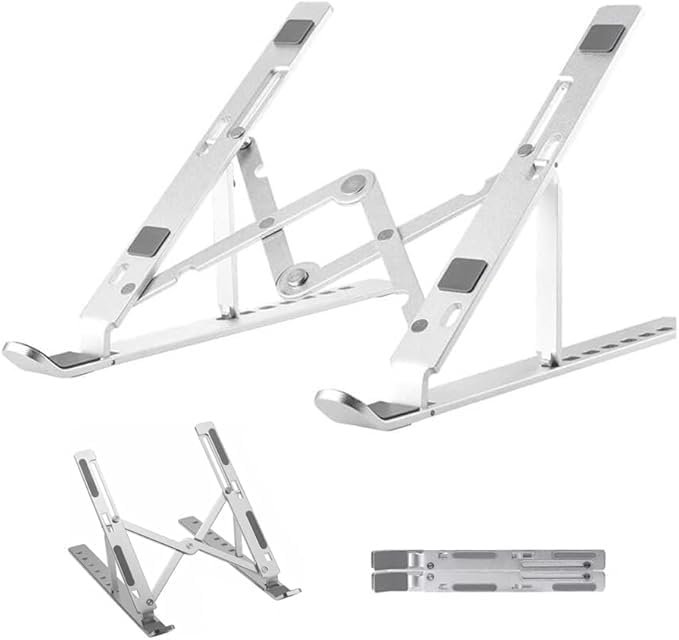 AL-10 Alüminyum Macbook+Tablet + (7"-17") Arası Tüm Laptoplara Uyumlu 7 Kademeli Notebook Stand