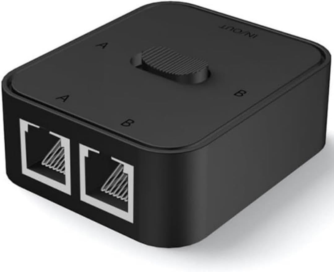 4146 2 Port RJ45 Ethernet Switch Çevirici Çoklayıcı 2 portlu manuel ağ anahtarı: 1000Mbps hız desteği ile 2 Giriş 1 Çıkış veya 1 Giriş 2 Çıkış kullanımı Ağa herhangi elektriksel parazit olmaz