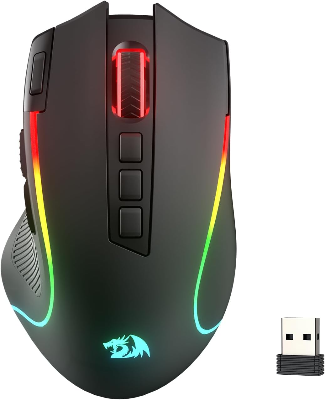 M612 PRO RGB oyun faresi, 8000 DPI kablolu/kablosuz optik oyuncu faresi, 9 programlanabilir tuş ve arka plan aydınlatması, BT & 2.4G, yazılım destekli, Rapid Fire Button