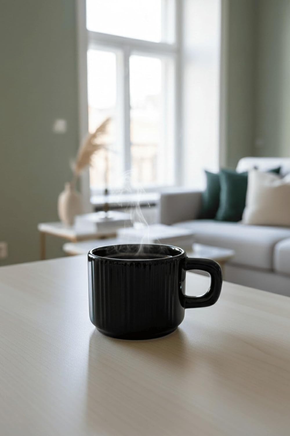 El Yapımı 260 ml Siyah Parlak Seramik Mug Çay Kahve Kupası MIT1301