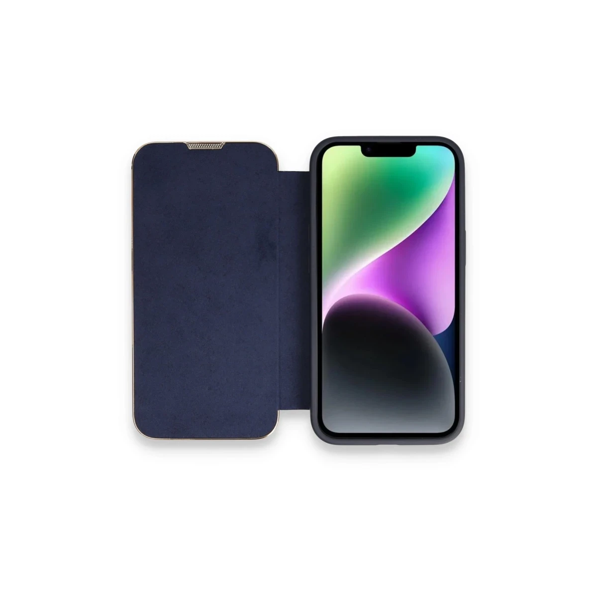 Apple iPhone 14 Pro Max Kılıf Dolpin Kapaklı - Lacivert