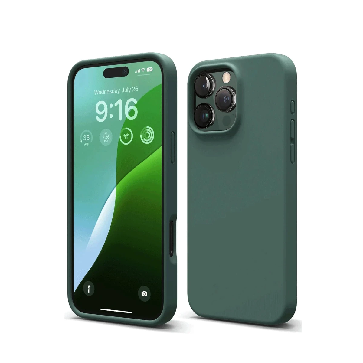 Apple iPhone 16 Pro Kılıf First Silikon - Koyu Yeşil