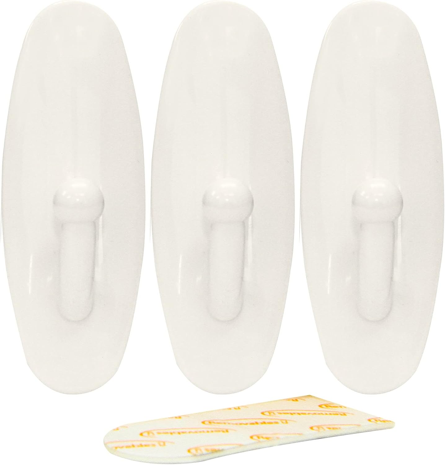 61335 3Pc Removable Adhesive Hook, Black