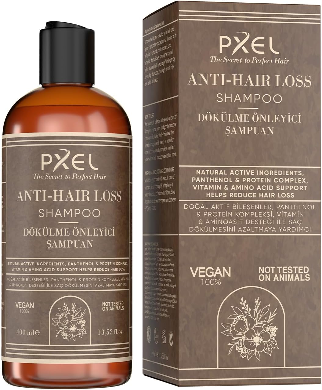 Saç Dökülme Karşıtı Şampuan 400 ML – Bitkisel Özlü, Kafein ve Biotin Destekli – İncelen ve Zayıflayan Saçlar İçin Güçlendirici Vegan Şampuan – Kadın ve Erkek Kullanımına Uygun