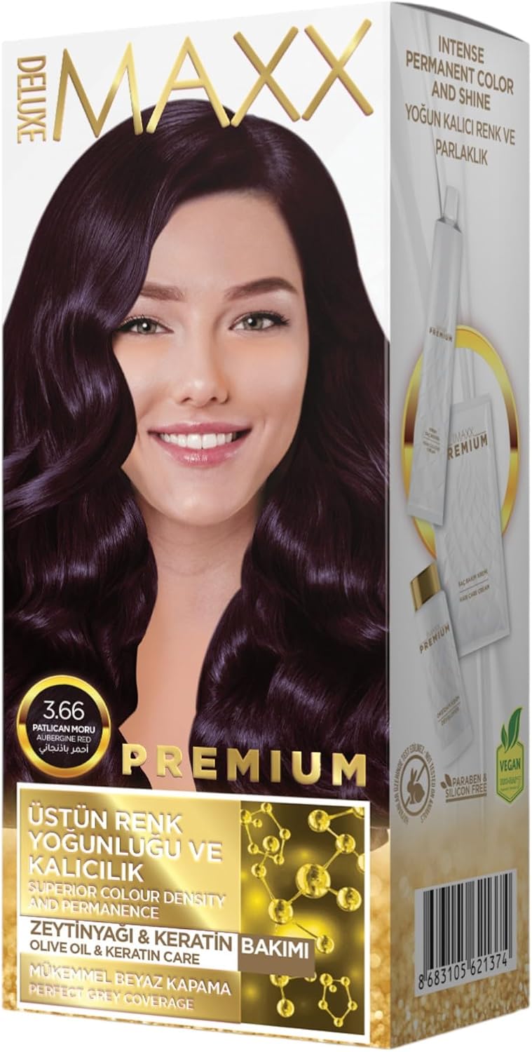 Premıum Yarı Kit Set Saç Boyası 3.66 Patlıcan Moru