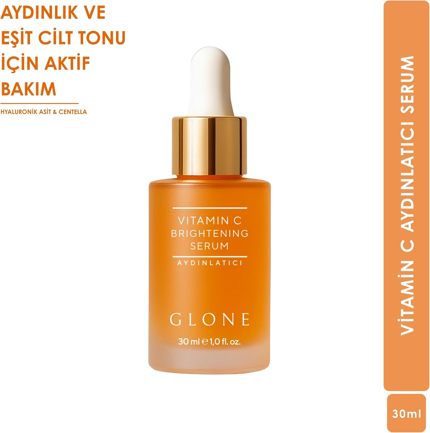 Vitamin C Serum, 30ml | Ethyl Ascorbic, Hyaluronik + Centella İle Leke Karşıtı & Antioksidan Etki