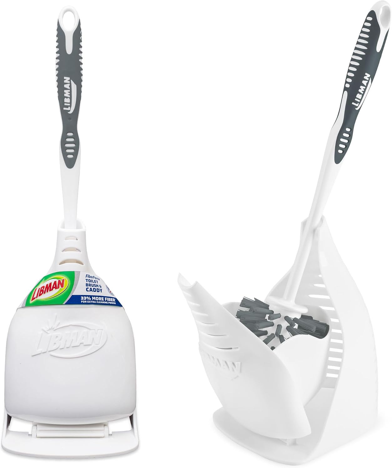 Libman Tasarım Kase Fırçası ve Rafı - Benzersiz Tasarlanmış, Kaliteli Tuvalet Temizleme Seti 2'li Paket