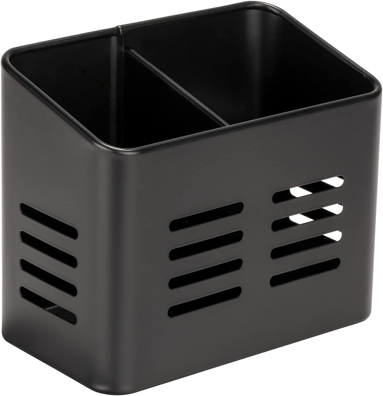 Baco çatal bıçak sepeti, Siyah Açık hava mutfak sepeti, çatal bıçak takımı için siyah toz kaplamalı metalden yapılmıştır, 16 x 13,5 x 9 cm
