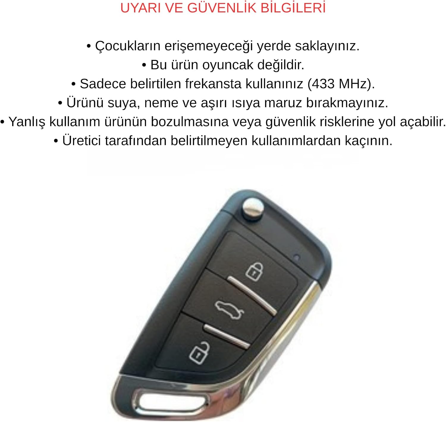 AutoHan Keys Universal Sustalı 3 Butonlu Akıllı Kodlanabilir Oto Kumanda, BMW Tipi, 433 MHz Frekans