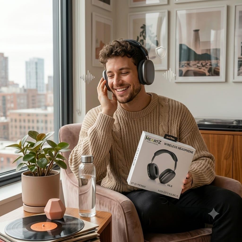 BT-01 Promax V6.0 Kablosuz Bluetooth Kulak Üstü Kulaklık (Siyah)