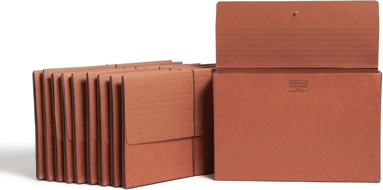 Redrope Genişleyen Dosya Cüzdanı, Genişleyen Dosya Düzenleyici, Belgeler için Akordeon Klasörü, Flap/Kordon Kapatma, 5-1/4 "Genişletme, Yırtılmaya Dayanıklı, Yasal Boyut, Kutu başına 10 (71111)