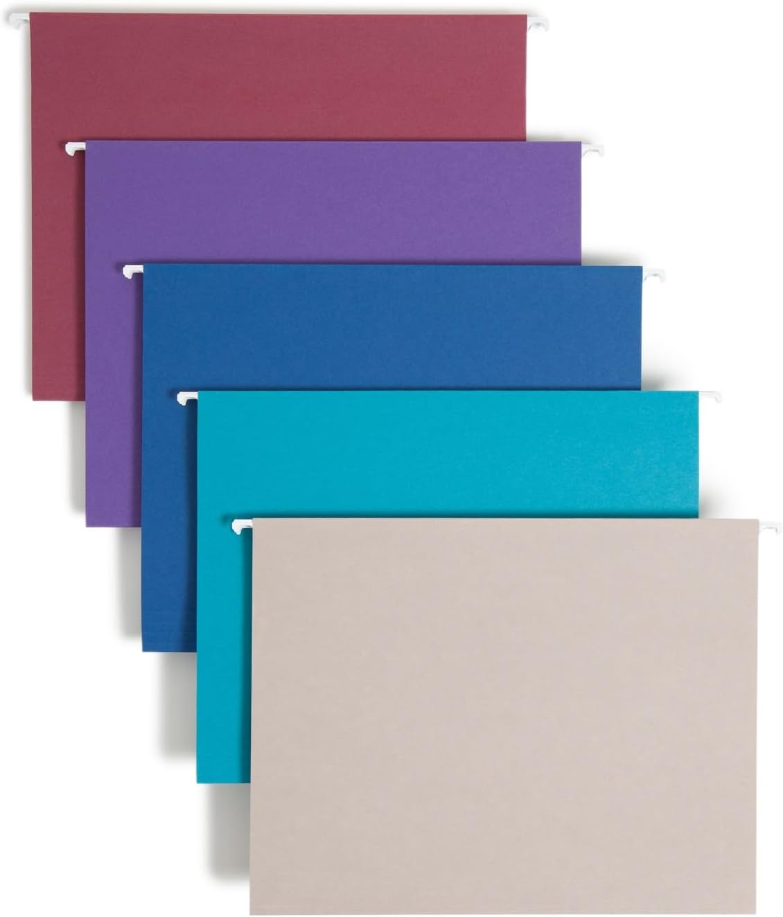 4 x askılı file Folder with Tab, 1/5-Cut Adjustable Tab, Letter size, çeşitli Jewel Tone Colors, 25 Box (64056) by