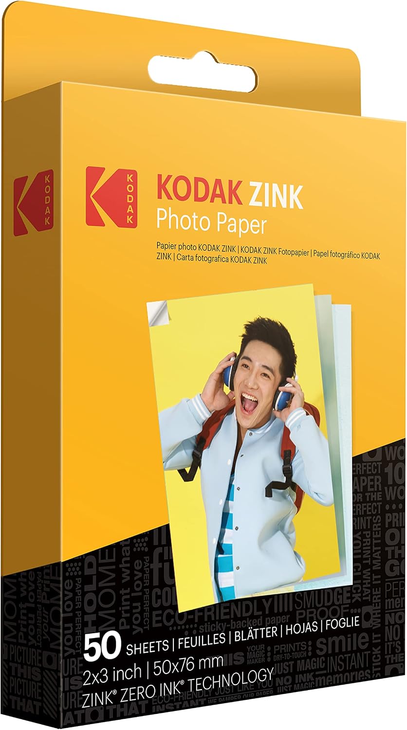 Kodak Zink fotoğraf kağıdı, 50 x 76 mm, anında film, 50'li paket